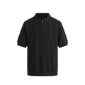 Men's Fashionable Half-Zip Slim-Fit Short-Sleeve Knitted Sweater